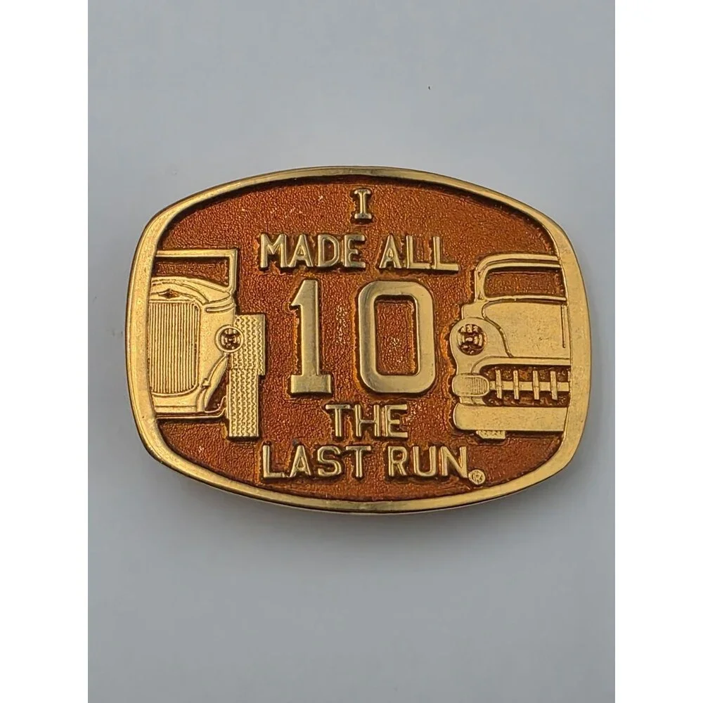 I Made All 10 Last Run Car Show Ac Tumbleweed Inc 14k Eletro Plate Belt Buckle